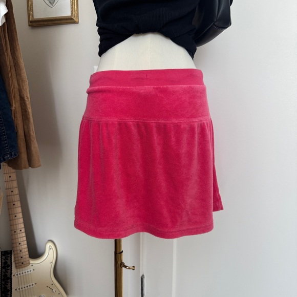 vintage pink velour terry low rise mini skirt - Picture 4 of 7